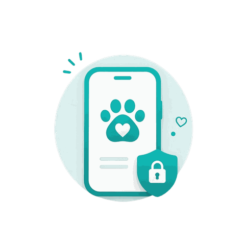A phone showing a paw, protected by a lock